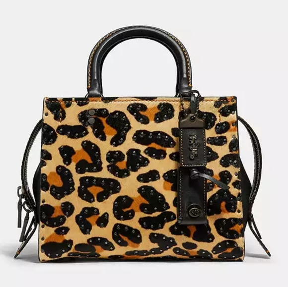 Coach Handbags - COACH 1941 ROGUE BAG 25 WITH EMBELLISHED HAIRCALF LEOPARD PRINT